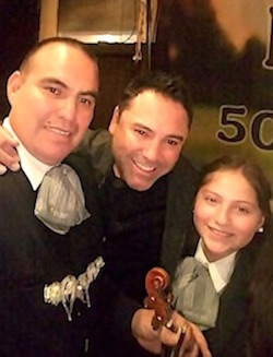 Band rep. Alejandro & Dghtr.  with Oscar De La Hoya